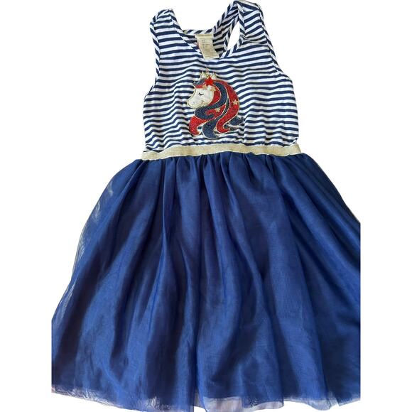 Cynthia Rowley Red White Blue Unicorn Dress size 7-8 - Picture 1 of 4